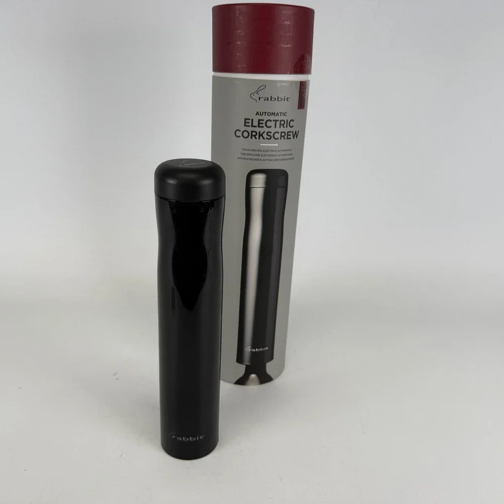 Rabbit Automatic Electric Corkscrew Black Rechargeable Wine Opener W6315N